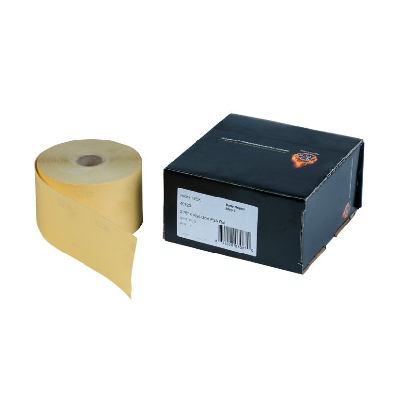 High Teck™ Abrasive Sheet, 2.75 in W x 40 yd L, P320 Grit, Gold, Aluminum Oxide, PSA