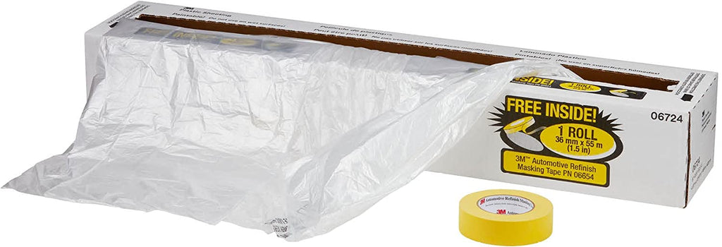 3M™ 16' x 400' Overspray Protective Sheeting with 388N Yellow Masking Tape (36 mm)