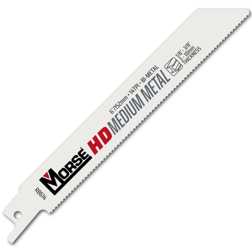 MK Morse 6" x .035 x 14tpi HD Medium Metal Reciprocating Saw Blade