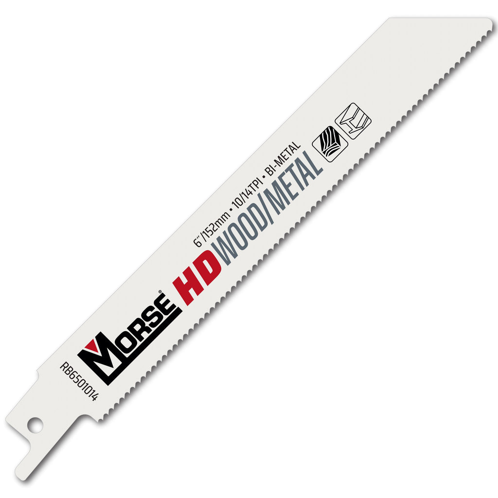 MK Morse 6" x .050 x 10/14tpi Heavy Duty (HD) Wood/Metal Reciprocating Saw Blade